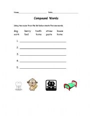 English Worksheet: Compound words