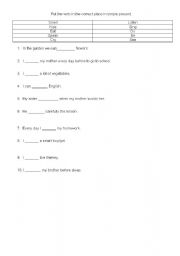 English Worksheet: verbs