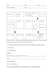 English Worksheet:  telling the way