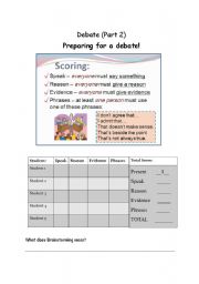 Debate Part 2 Handout 1