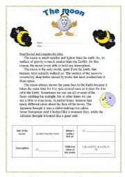 English Worksheet: the moon