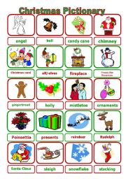 English Worksheet: Christmas Pictionary