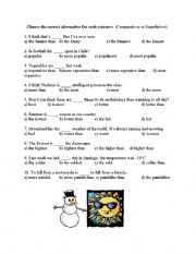 English Worksheet: comparative exercise