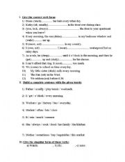 English Worksheet: grammar exercise