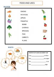 English worksheet: Food and likes
