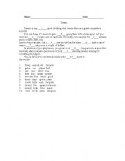 English worksheet: Reading Comprehension - Tennis