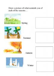 English worksheet: seasons matching 
