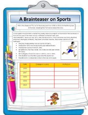 English Worksheet: Logic Game Sports