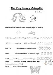 English Worksheet: The Very Hungry Caterpillar