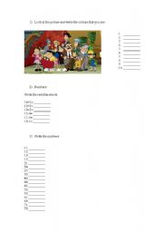 English worksheet: Colours and numbers