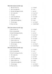 English Worksheet: Tag questions