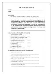 English Worksheet: REVIEW TEST