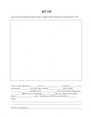 English Worksheet: My VIP 