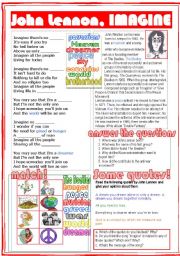 English Worksheet: John Lennon, Imagine