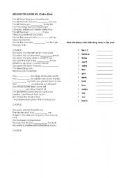 English Worksheet: Because you loved me - Celine Dion