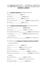 English Worksheet: COMPARATIVE - SUPERLATIVE