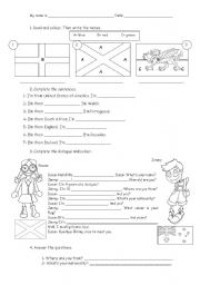 English Worksheet: Flags, countries and nationalities