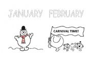 English Worksheet: Mr and Miss calendar first part