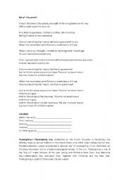 English worksheet: Macys day parade - Green Day