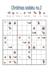 English worksheet: Christmas soduko no.2