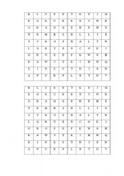 English Worksheet: colours