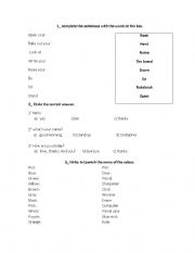 English Worksheet: objects of the classroom and teacher instructions