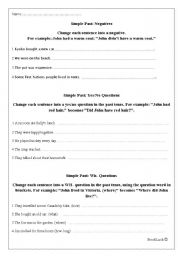 English worksheet: past simple