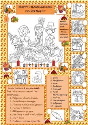 Happy Thanksgiving coloring