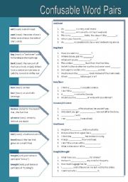 English Worksheet: Confusable Word Pairs 3