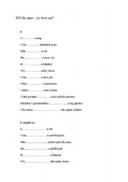 English worksheet: Have got test