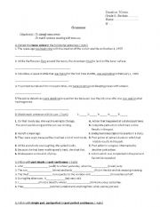 English Worksheet: Past Tenses