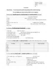 English Worksheet: simple past vs. present perfect