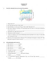 English Worksheet: Dates