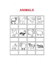 English worksheet: ANIMALS