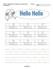 English Worksheet: Hello (Greetings)