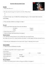 English Worksheet: SHUTTER ISLAND - INTERVIEW WITH DI CAPRIO