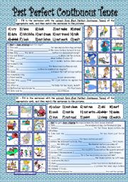 English Worksheet: Past Perfect Continuous Tense * intermediate * fully editable * with key