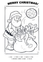 English Worksheet: Santa Claus - colouring