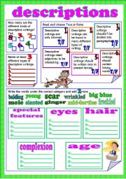 English Worksheet: descriptions test