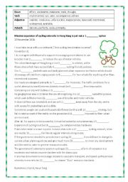 English Worksheet: Cloze passage