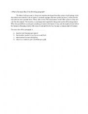 English Worksheet: main idea