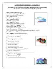 English Worksheet: Vacations