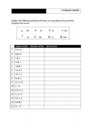 English Worksheet: Vocabulary - Coded Words