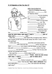 English Worksheet:  Adjective practice - It  All Depends on How You Say It!
