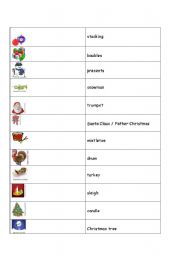English worksheet: Christmas domino or Mix and Match