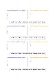 English Worksheet: adverbs of frequency and time expressions- matching