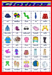 English Worksheet: Clothes pictionary
