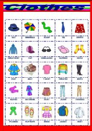 English Worksheet: Clothes pictionary