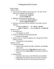 English worksheet: Talking about the Present (Present Simple and Present Continuous)