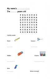 English Worksheet: class room vocabulary